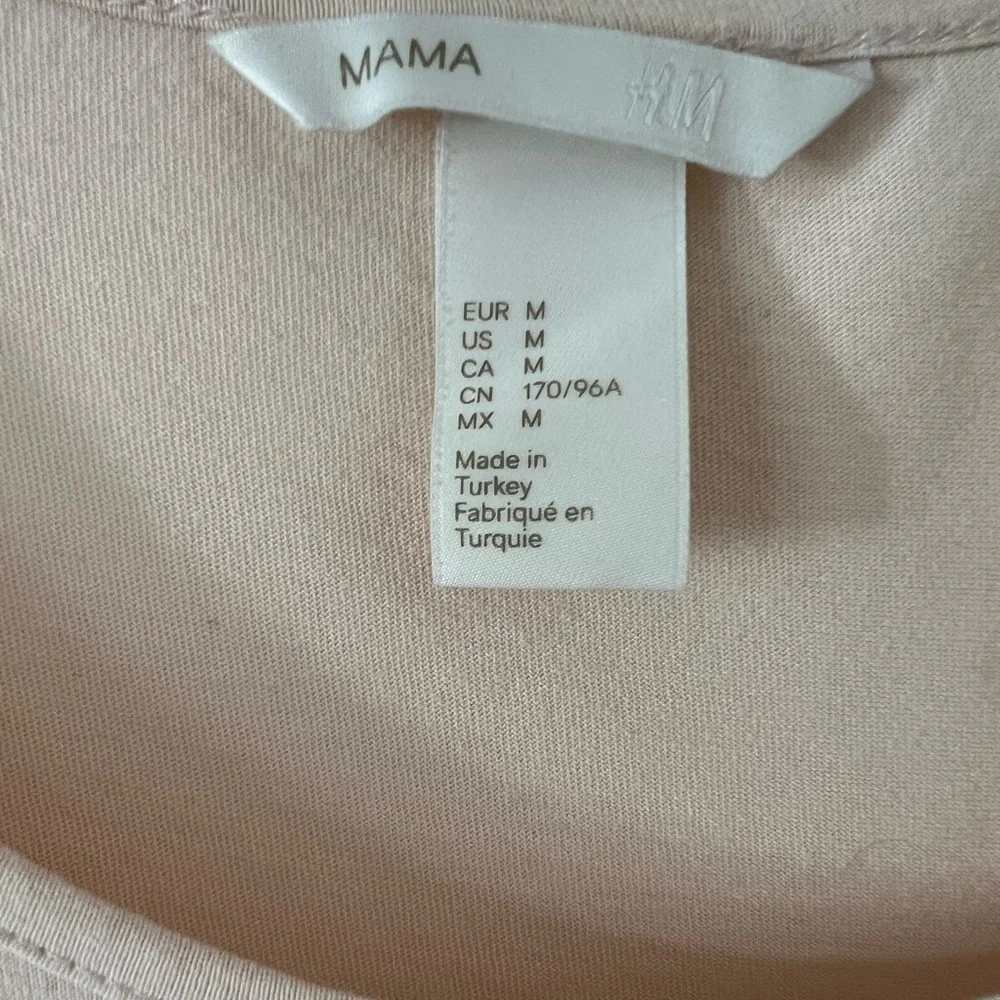 H&M Mama pineapple tshirt sz M maternity peachy pink cap sleeves cotton gold - Picture 4 of 8